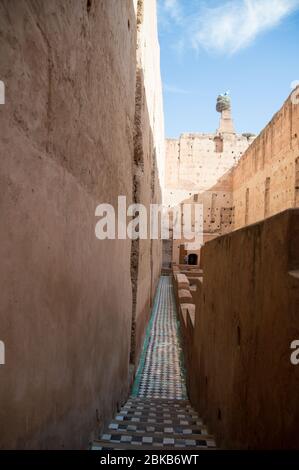 Ruines du palais El Badi à Marrakech (Marrakech), le Maroc, l'Afrique du Nord Banque D'Images