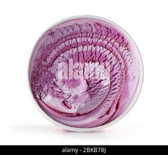 glace aux bleuets isolée sur fond blanc Banque D'Images