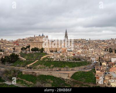 Vue aérienne de Tolède, Espagne, Europe Banque D'Images