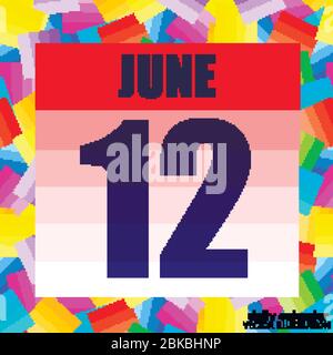 Icône du 12 juin. Pour planifier une journée importante. Illustration du douzième juin. Bannière pour les jours fériés et les jours spéciaux. Illustration vectorielle. Illustration de Vecteur