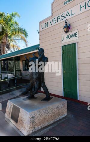 Memorial à Jack Howe, un champion du monde de la haveuse de lame, Blackall, Australie Banque D'Images