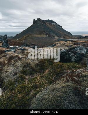 Un paysage typique dramatique de l'Islande. Photo de paysage de Scandinavie Banque D'Images