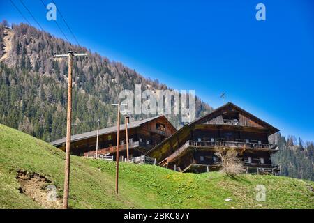 Osttirol, Villgraten, Innervillgraten, Villgratental, Lienz, Pustertal, Arntal, Bauernhof, Bergbauernhof, Landwirtschaft, Alm, Wiese, Hang, Futterweid Banque D'Images