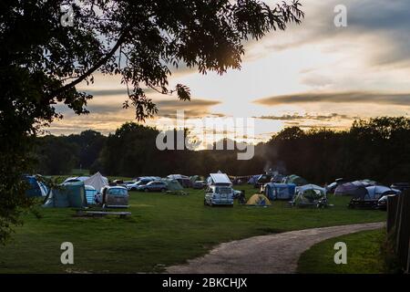 Camping à Wowo's, un camping familial à Sussex Banque D'Images