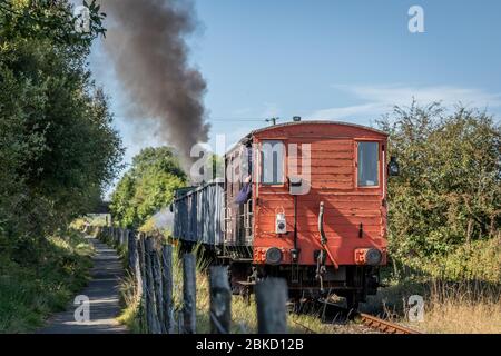 Hunslet Works 0-6-0ST No.2387 'Brookes No.1' part de Blaenavon High Level sur le Pontypool et le Blaenavon Railway pendant leur Gala à vapeur d'automne Banque D'Images