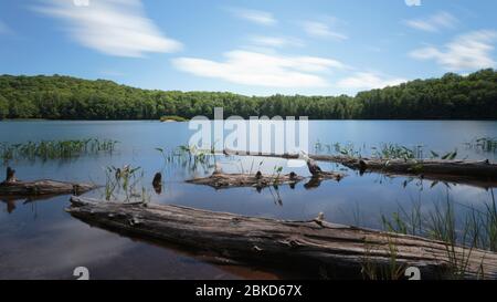 Mayflower Lake, parc provincial Arrowhead, Huntsville (Ontario), Canada Banque D'Images