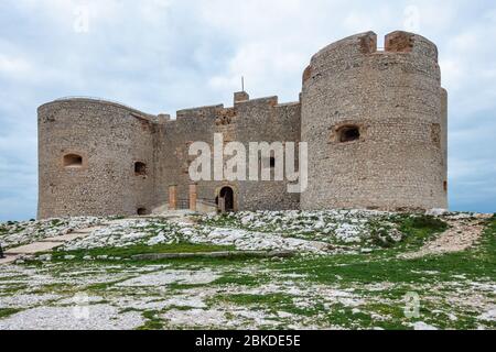 Entrée du Château d'If, forteresse située sur une île de la Baie de Marseille, France Banque D'Images