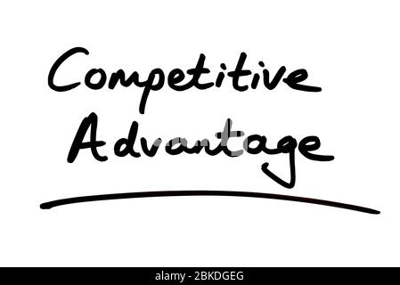 Avantage concurrentiel manuscrit sur un fond blanc. Banque D'Images