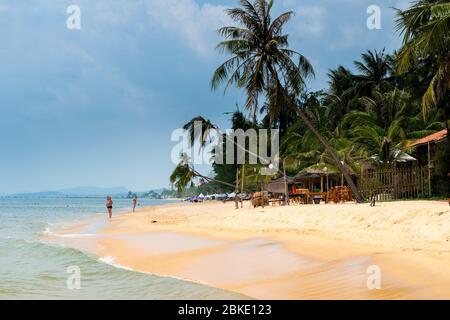 Sable de long Beach sur l'île de Phu Quoc, Vietnam Banque D'Images