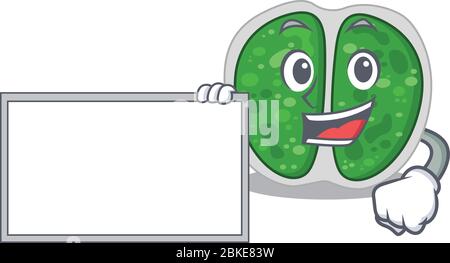 Motif à caractères de dessin animé de bactéries Chromococcales avec planche Illustration de Vecteur