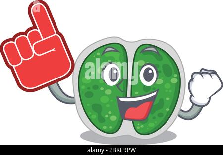 Bactéries Chromococcales présentées dans le dessin de personnage de dessin animé avec doigt en mousse Illustration de Vecteur