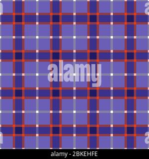 Tartan contrasté écossais modèle sans couture principalement en violet avec lignes orange et blanches, texture pour tartan, plaid, nappes, vêtements, literie, blan Illustration de Vecteur