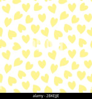 Jaune coeur en forme de Saint-Valentin modèle sans couture pour les textiles de mode, les graphiques Banque D'Images