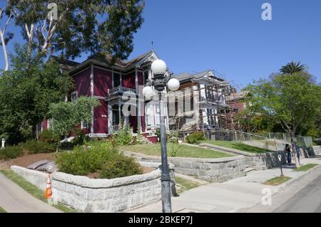 Los Angeles, Californie, États-Unis 3 mai 2020 une vue générale de l'atmosphère de la maison armée à 1329 Carroll Avenue le 3 mai 2020 à Los Angeles, Californie, États-Unis. Photo de Barry King/Alay stock photo Banque D'Images