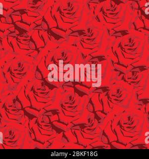 Motif rose sans couture. Texture transparente de roses rouges vives Illustration de Vecteur