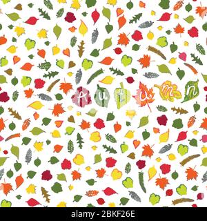 Arrière-plan sans coutures avec des feuilles colorées d'automne. Illustration de Vecteur