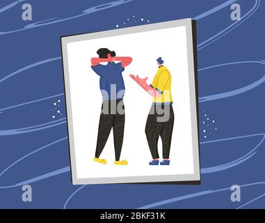 Conflit. Paire de personnes pendant l'argument. Concept de querelle. Mauvaise relation entre un ami ou des membres de la famille. Illustration de couleur plate vectorielle. Illustration de Vecteur