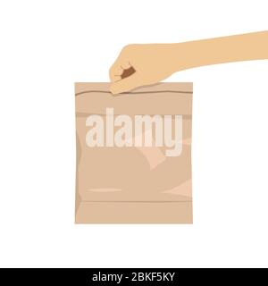 Gros plan sur la main, blanc vide transparent marron Illustration de Vecteur