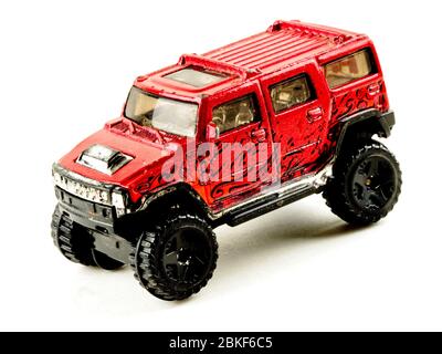 Modèle de marteau de matchbox H2 voiture de jouet isolée en fond blanc Banque D'Images