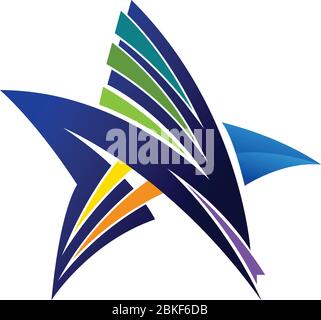 Illustration d'un logo en forme d'étoile avec un arrière-plan isolé Illustration de Vecteur