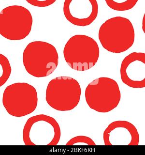 Motif transparent en cercles peints en rouge. Illustration de Vecteur
