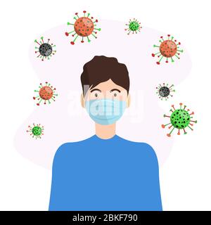 Arrêter la propagation du concept de protection automatique du virus corona Illustration de Vecteur