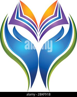 Illustration d'un logo de livre à main avec arrière-plan isolé Illustration de Vecteur