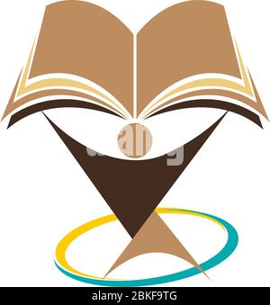 Illustration art éducation logo avec fond isolé Illustration de Vecteur