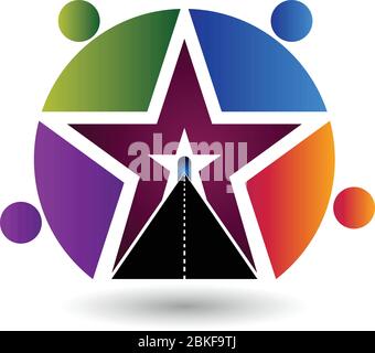 Illustration d'une manière de viser le logo en étoile avec l'arrière-plan Illustration de Vecteur