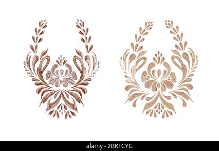 Illustration vectorielle fleurie vintage. Motif fleuri marron avec fleurs vintage Illustration de Vecteur