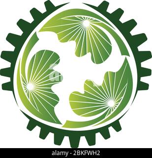 Logo ECO Gear Illustration de Vecteur