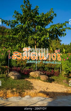 Panneau de point de vue Samet nangshe, parc national de la baie de Phang nga, Thaïlande, Asie du Sud-est Banque D'Images