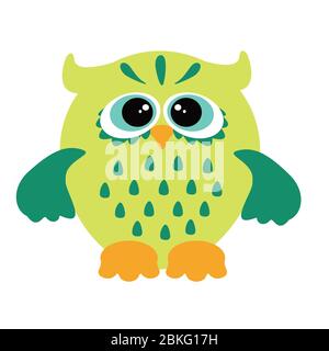 Owl sur fond blanc. Personnage drôle owl Illustration de Vecteur
