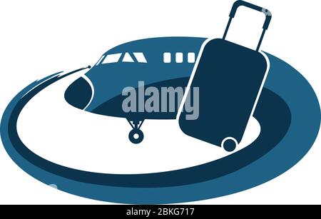 logo touristique d'avion Illustration de Vecteur