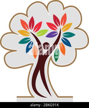 Illustration d'un logo représentant un arbre avec arrière-plan isolé Illustration de Vecteur