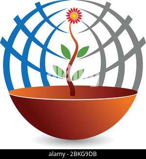 Illustration d'un logo d'arbre de soins avec un arrière-plan isolé Illustration de Vecteur