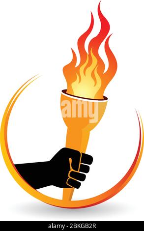 logo de flamme manuelle Illustration de Vecteur