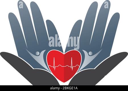 Logo de soins cardiaques Illustration de Vecteur