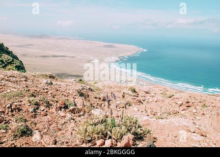 Vue depuis Mirador de Ermita de las Nieves, Lanzarote Banque D'Images