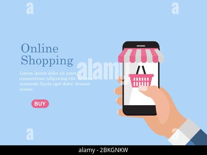 Contexte du concept de shopping en ligne. Illustration vectorielle Illustration de Vecteur