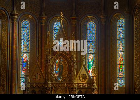 Eglise Matthias - intérieur, Budapest, Hongrie centrale, Hongrie Banque D'Images