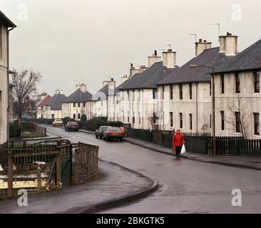 Local Authority Housing Estate, Tranent, Edinburgh, Central Scotland en 1991 Banque D'Images