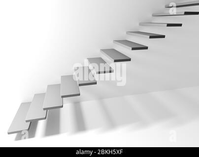 Escalier avec marches en l'air. Concept d'entreprise. rendu 3d Banque D'Images