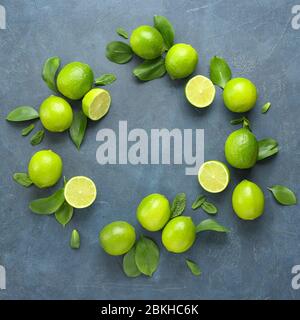Cadre en limon frais sur fond sombre Banque D'Images
