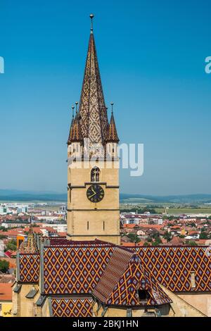 Roumanie, Sibiu Judet, Transylvanie, Carpates, Sibiu, la vieille ville, cathédrale évangélique Banque D'Images