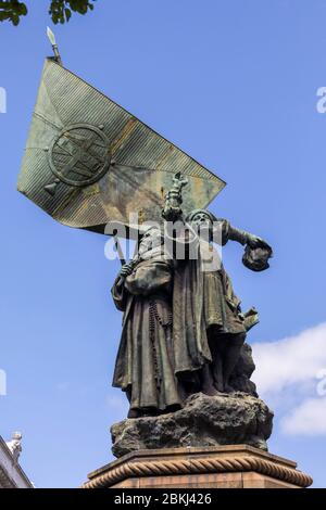 Portugal, Lisbonne, Campo de Ourique, Statue de Pedro Álvares Cabral Banque D'Images