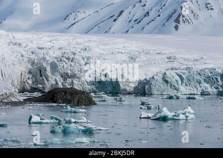 Isbjornhamna, baie de Hornsund, Spitsbergen, Îles Svalbard, Norvège, Banque D'Images