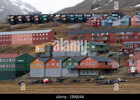 Longyarbyen, Spitsbergen, îles Svalbard, Norvège Banque D'Images