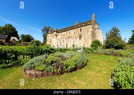 France, Côtes d'Armor, Ploezal, château de la Roche Jagu datant du XVe siècle Banque D'Images