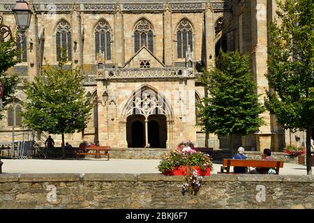 France, Cotes d'Armor, Treguier, Place du Martray, La Cathédrale St Tugdual Banque D'Images